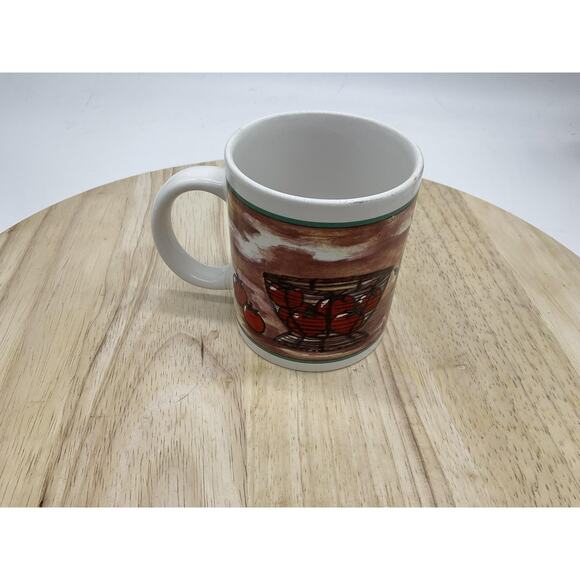 Ceramic Coffee Tea Mug Kitchen Still Life Tomatoe Olive Oil Rustic Unbranded VTG - Picture 2 of 7